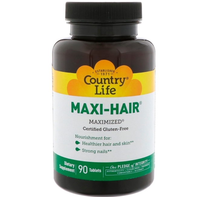 Country Life Maxi-Hair Plus maximális vitaminösszetétel a hajhoz 90 tabletta Country Life Maxi-Hair Plus Maximalizált vitaminkomplex a haj számára 90 tabletta fotó