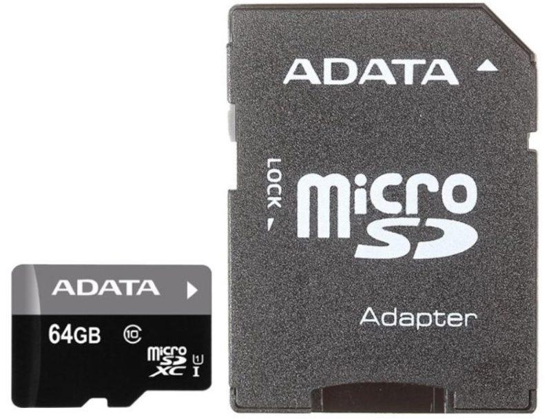 Memorija kartice ADATA Premier microSDXC klase 10 UHS-I U1 + SD adapter Fotografija ADATA Premier microSDXC klase 10 UHS-I U1 + SD adapter